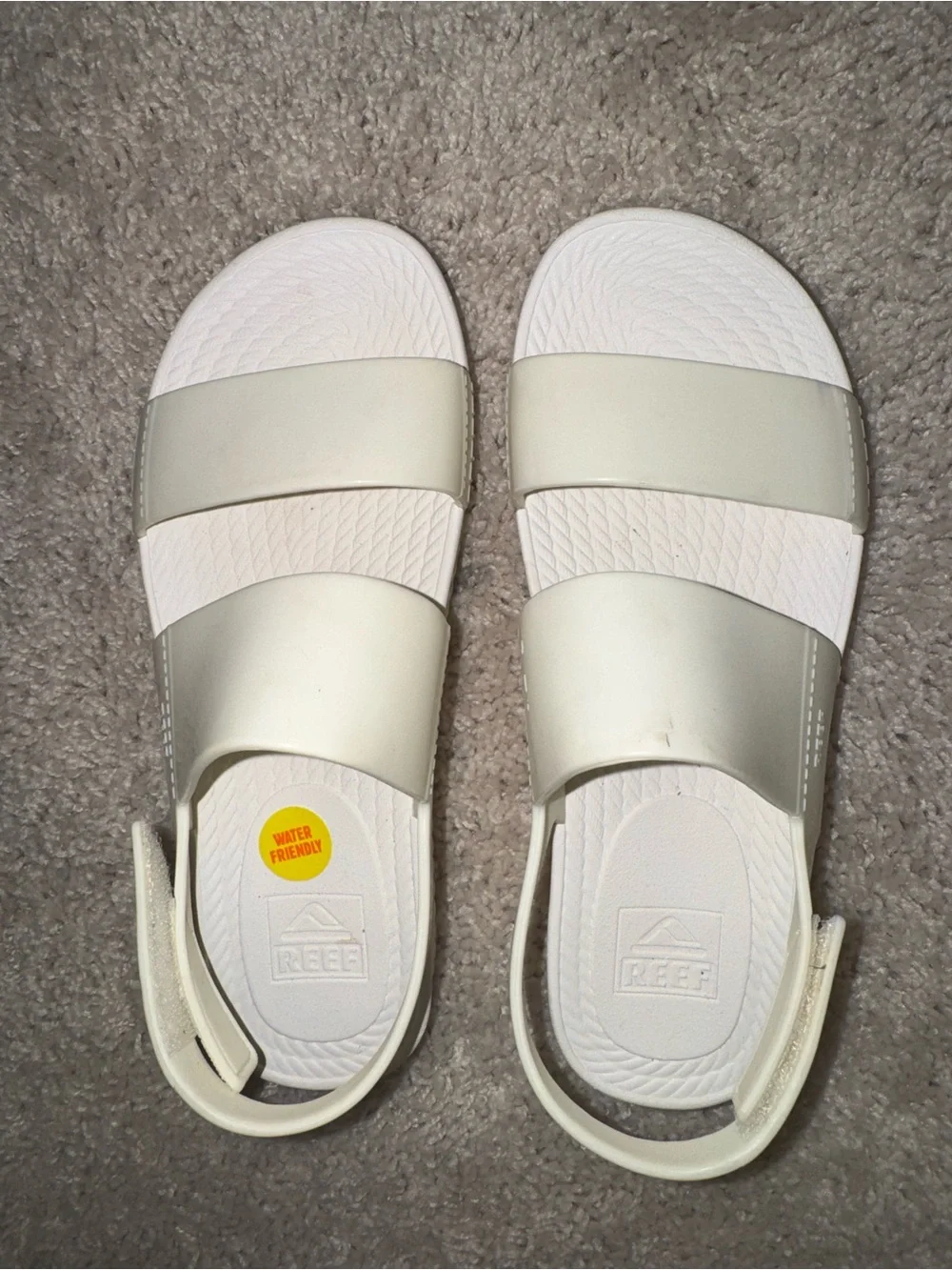 Reef White Women's Slide Sandals with Strappy Upper